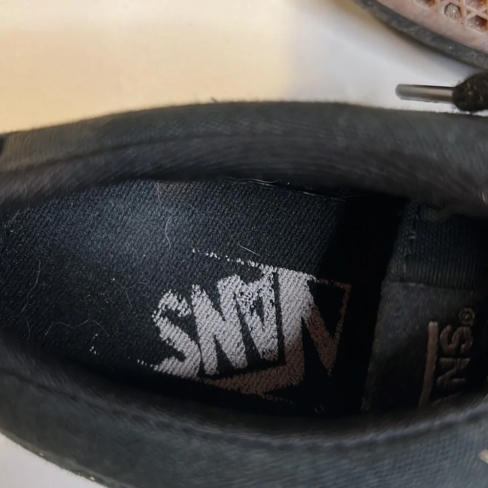 Vans BLACK Canvas Low Top Sneakers Size 9